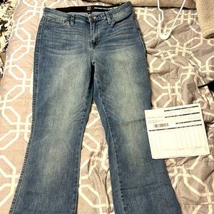 New York and Company high waist curvy barely boot, long, size 14